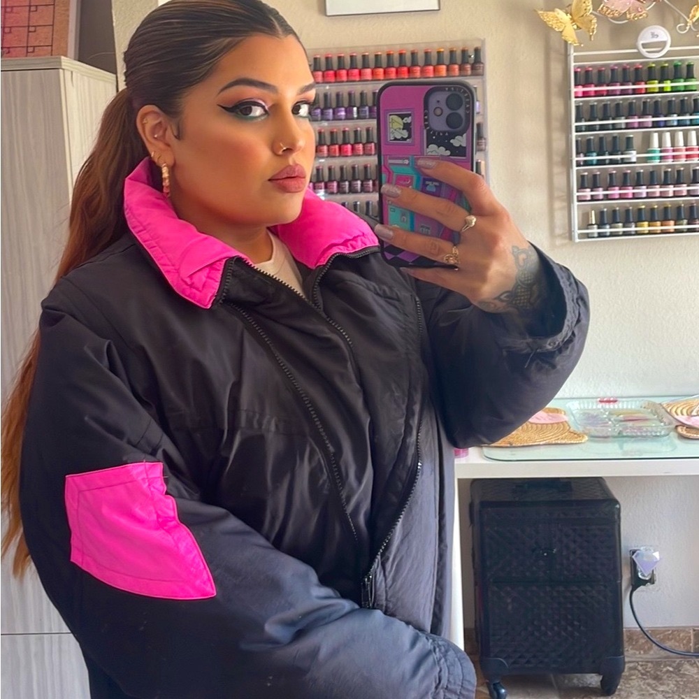 Vintage RETRO 80’s Blk/hot pink bomber ski jacket 🖤💕💣 ✨